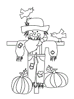 Scarecrow coloring pages autumn