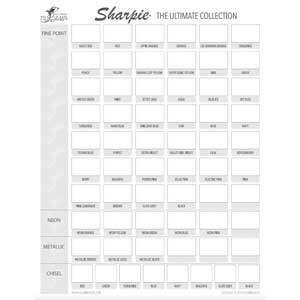 Sharpie âthe ultimate collectionâ free swatch chart