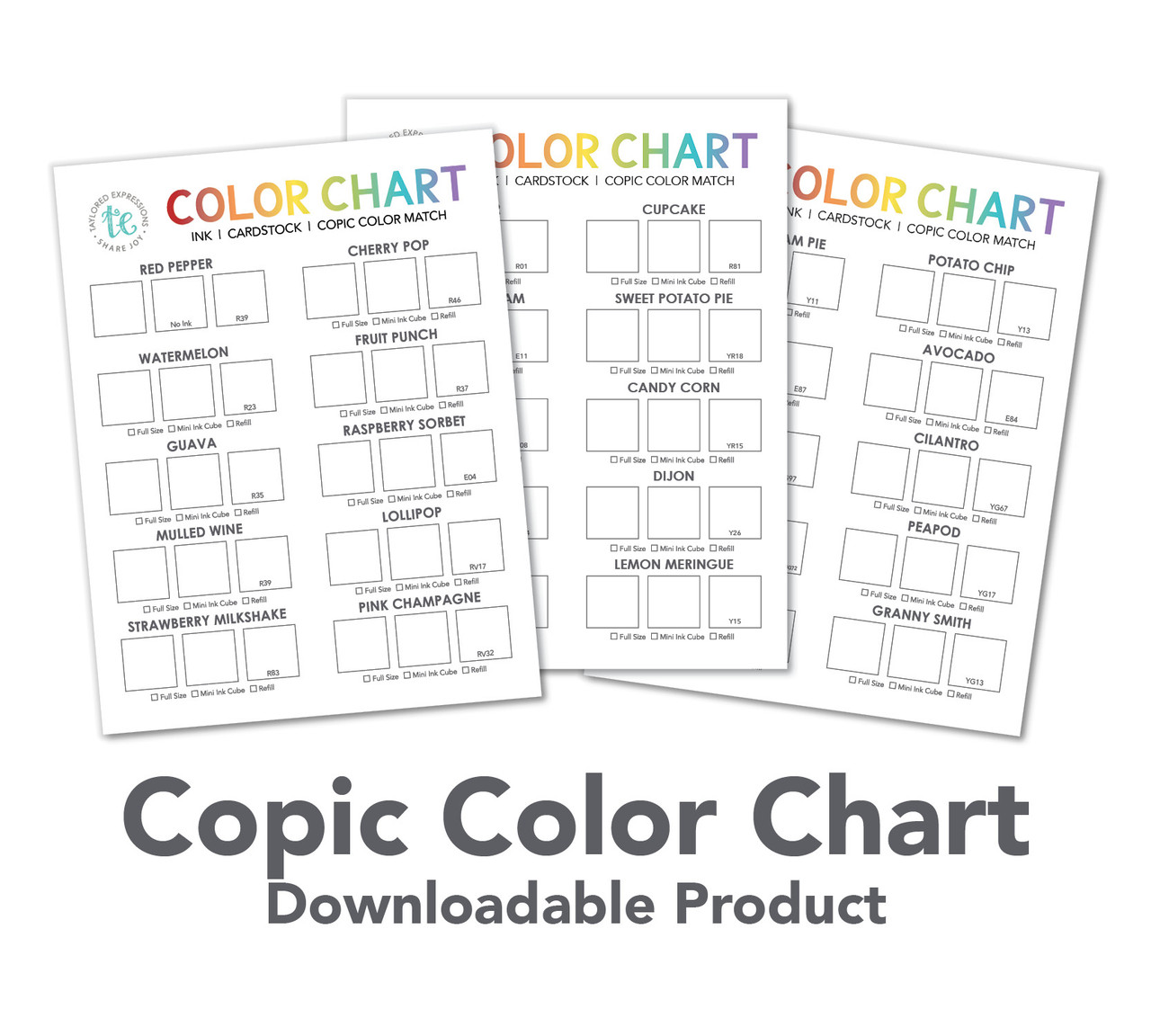 Te color chart download