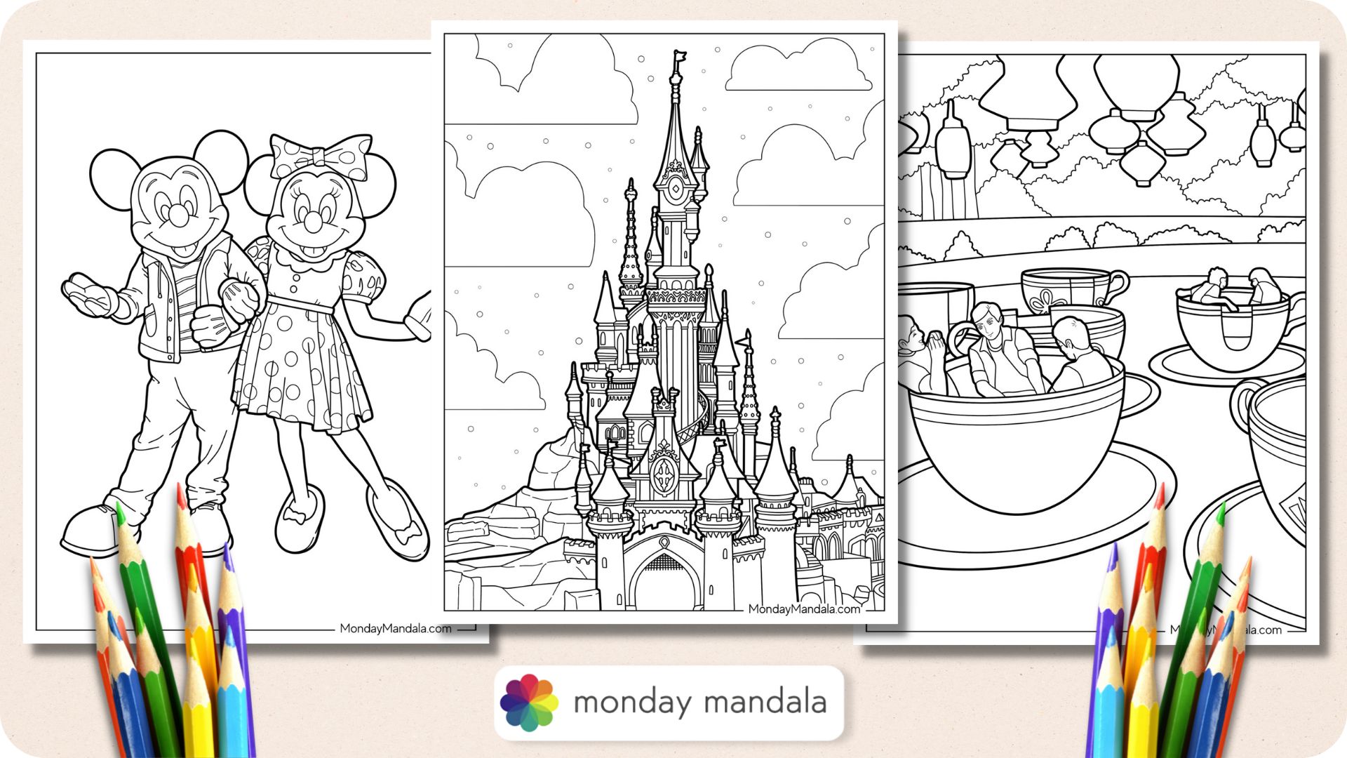 Disneyland coloring pages free pdf printables