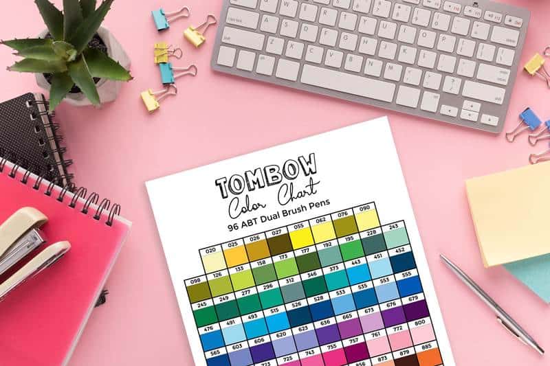 Tombow color chart printable to track your or dual brush pens