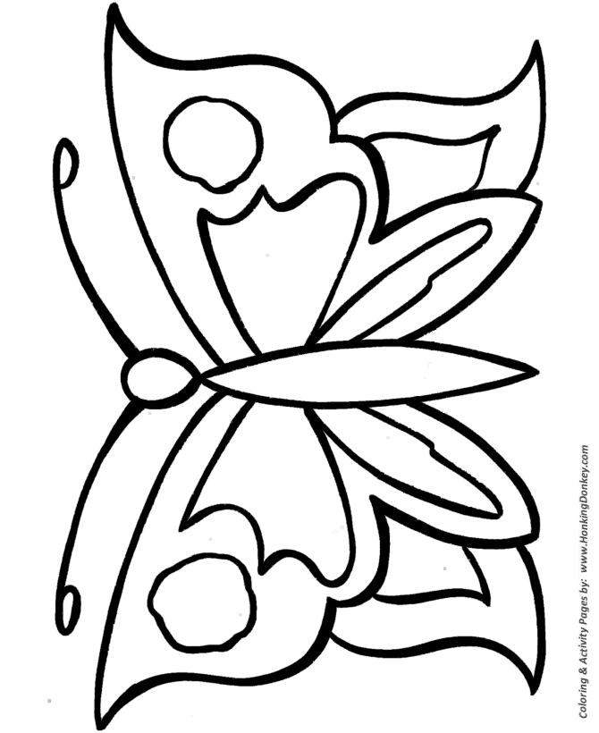 Easy coloring pages free printable large butterfly easy coloring activity pages for prek and primary kids