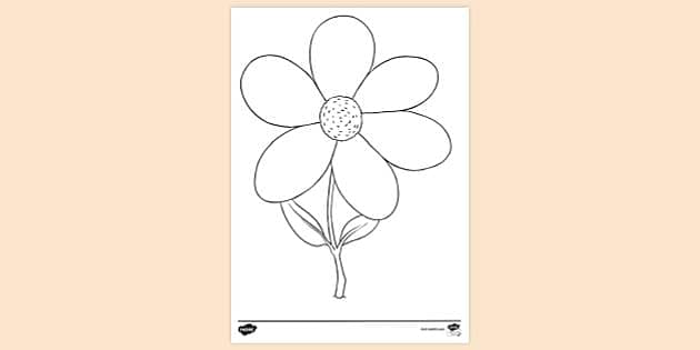 Free printable simple flower louring page resources