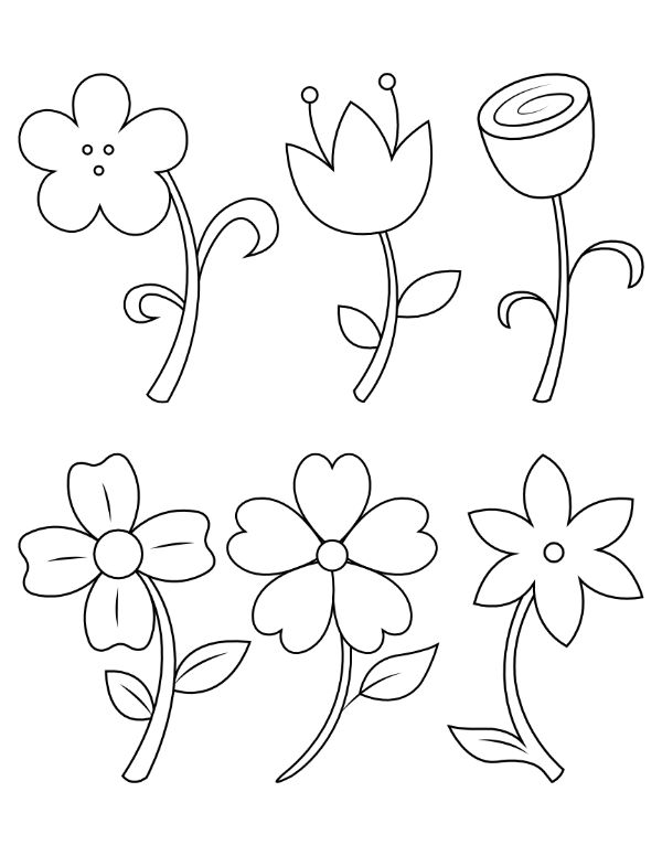 Printable easy flower coloring page flower coloring pages coloring pages doodle lettering