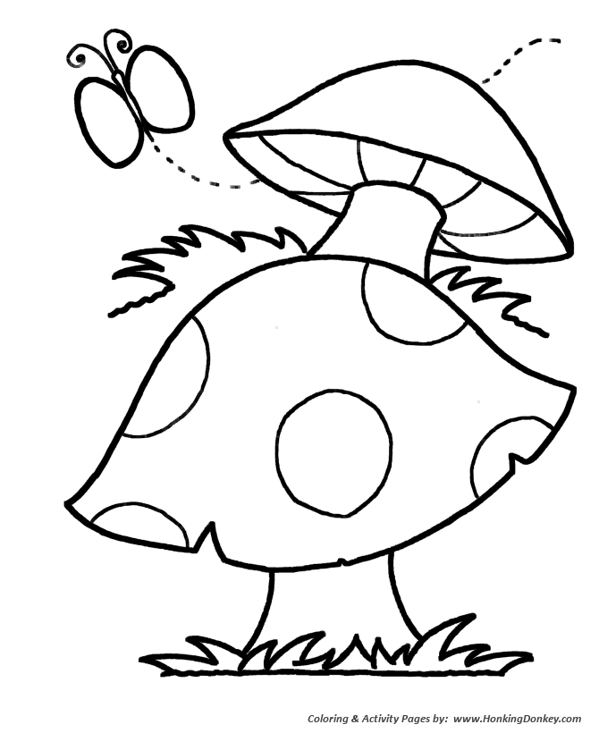 Simple shapes coloring pages free printable simple shapes spotted mushroom coloring activity pages for pre