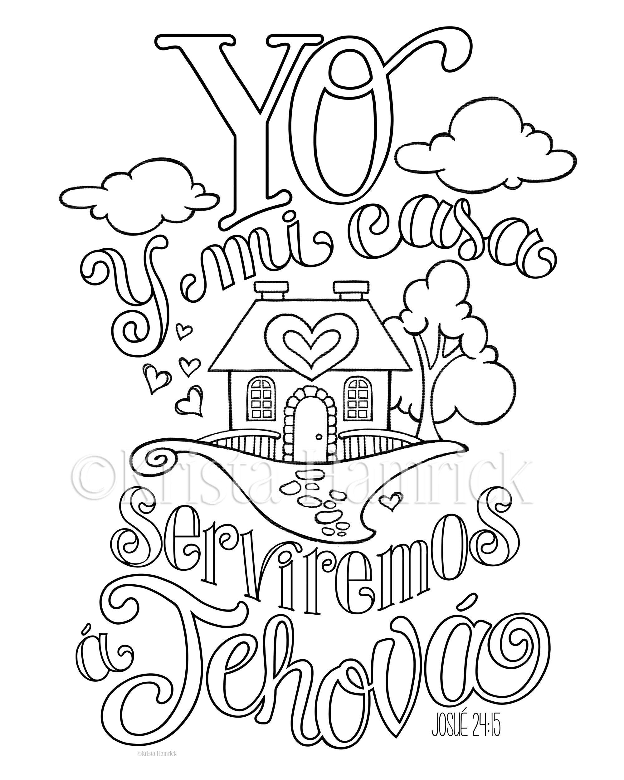 Spanish my house coloring page in two sizes x bible journaling tip