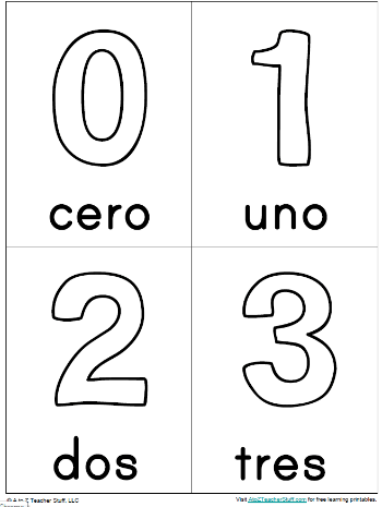 Spanish colors and numbers a to z teacher stuff printable pages and worksheets