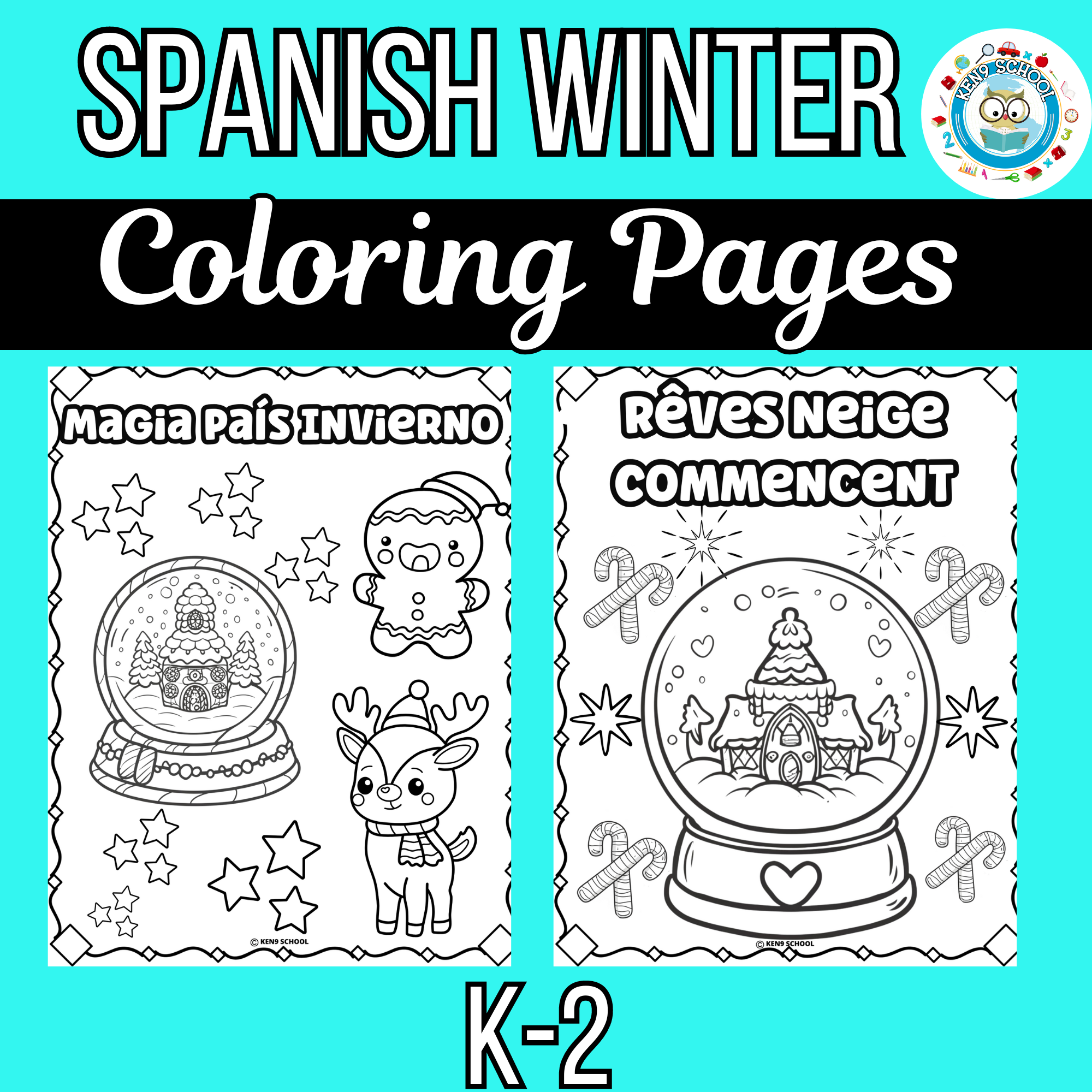 Winter coloring pages in spanish december to february coloring el invierno made by teachers