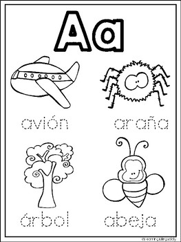 Alphabet coloring pages in spanish
