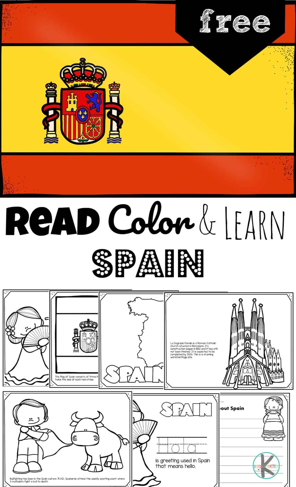 Free read color and learn about spain