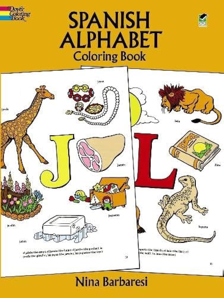 Spanish alphabet coloring book dover childrens bilingual coloring book nina barbaresi books