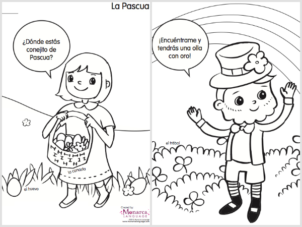 Spring coloring pages in spanish printable