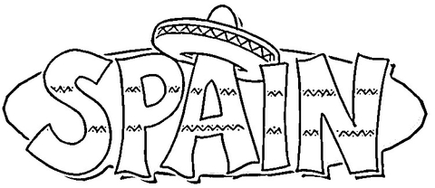 Sombrero on the spain coloring page free printable coloring pages
