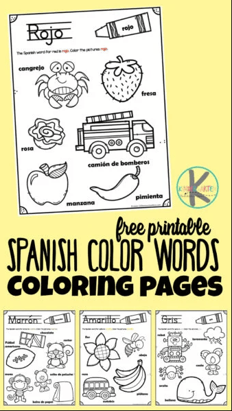 Spanish colors worksheets free homeschool deals