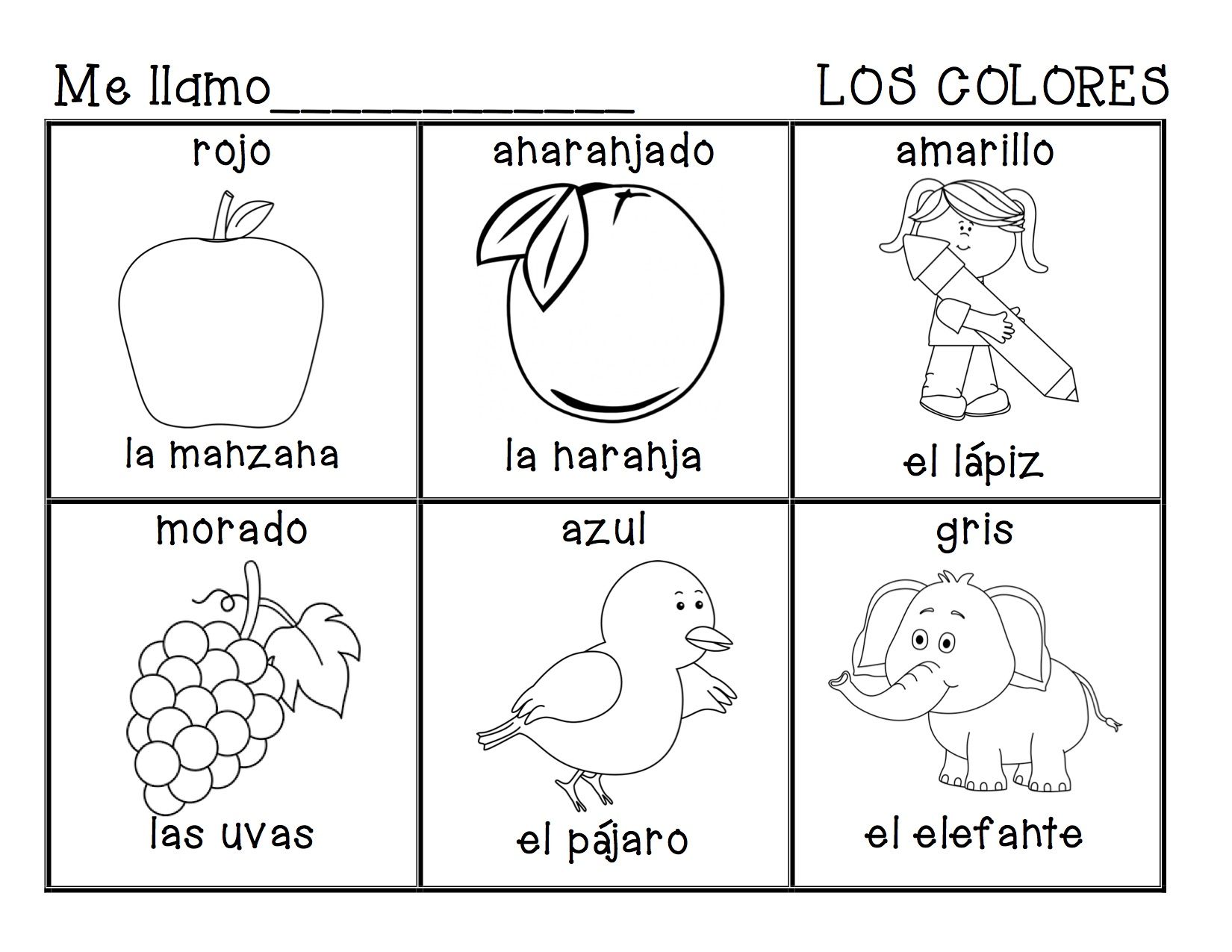 Spanish coloring sheet for a paintbrush for paco by tracey kyleâ spanish lessons for kids kindergarten worksheets free printables coloring pages for teenagers