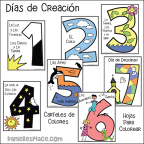 Days of creation bible coloring sheets and posters â spanish