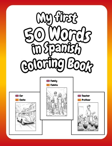 My first words in spanish spanish learning coloring book for kids by tim v