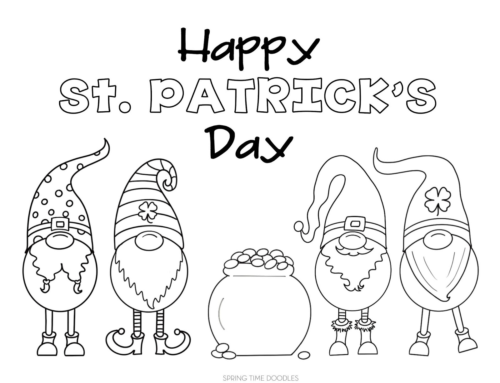 St patricks day free coloring pages spring time doodles