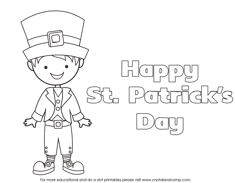 Kid color pages for st patricks day