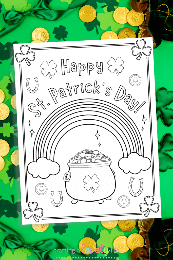 Happy st patricks day coloring page free printable