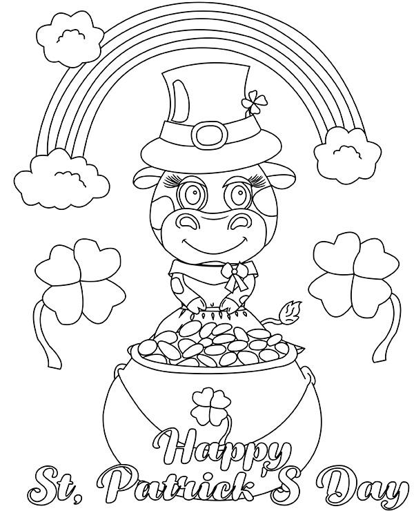 Printable st patrick day coloring page