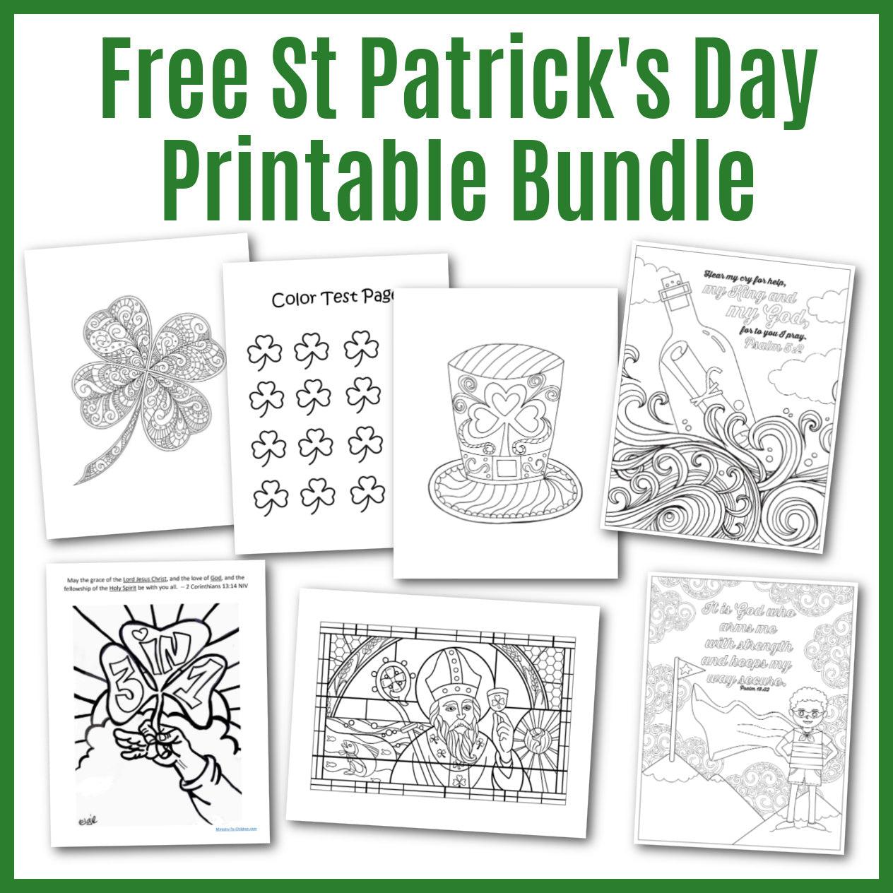 St patricks day printable bundle free download