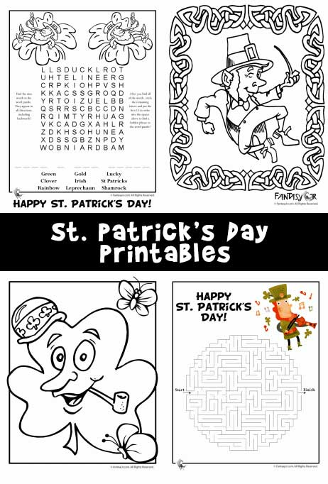 St patricks day activity sheets coloring pages woo jr kids activities childrens publishing