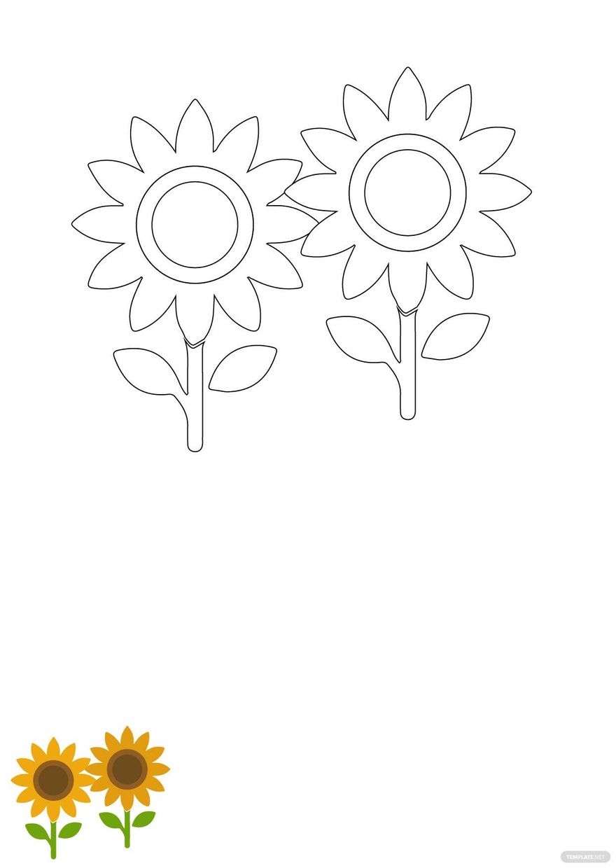 Free sunflowers coloring page