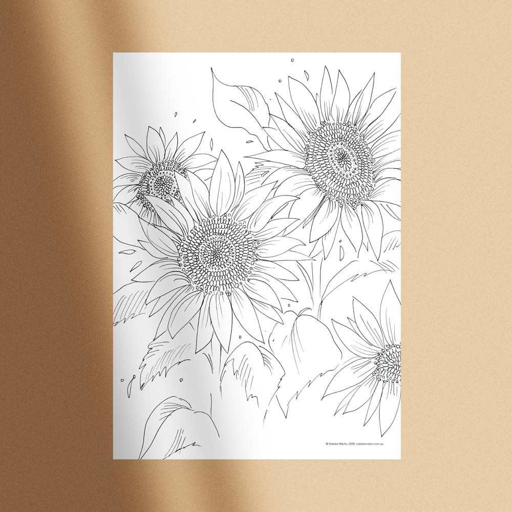 Sunflowers colouring
