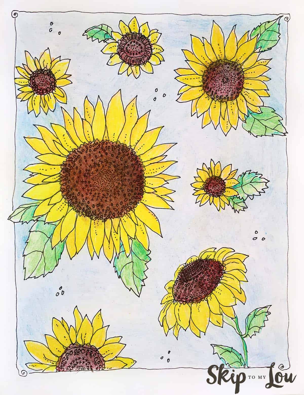 Sunflower coloring page skip to my lou