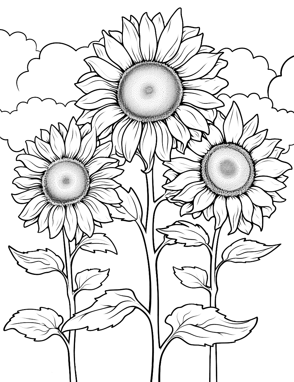 Sunflower coloring pages free printable sheets