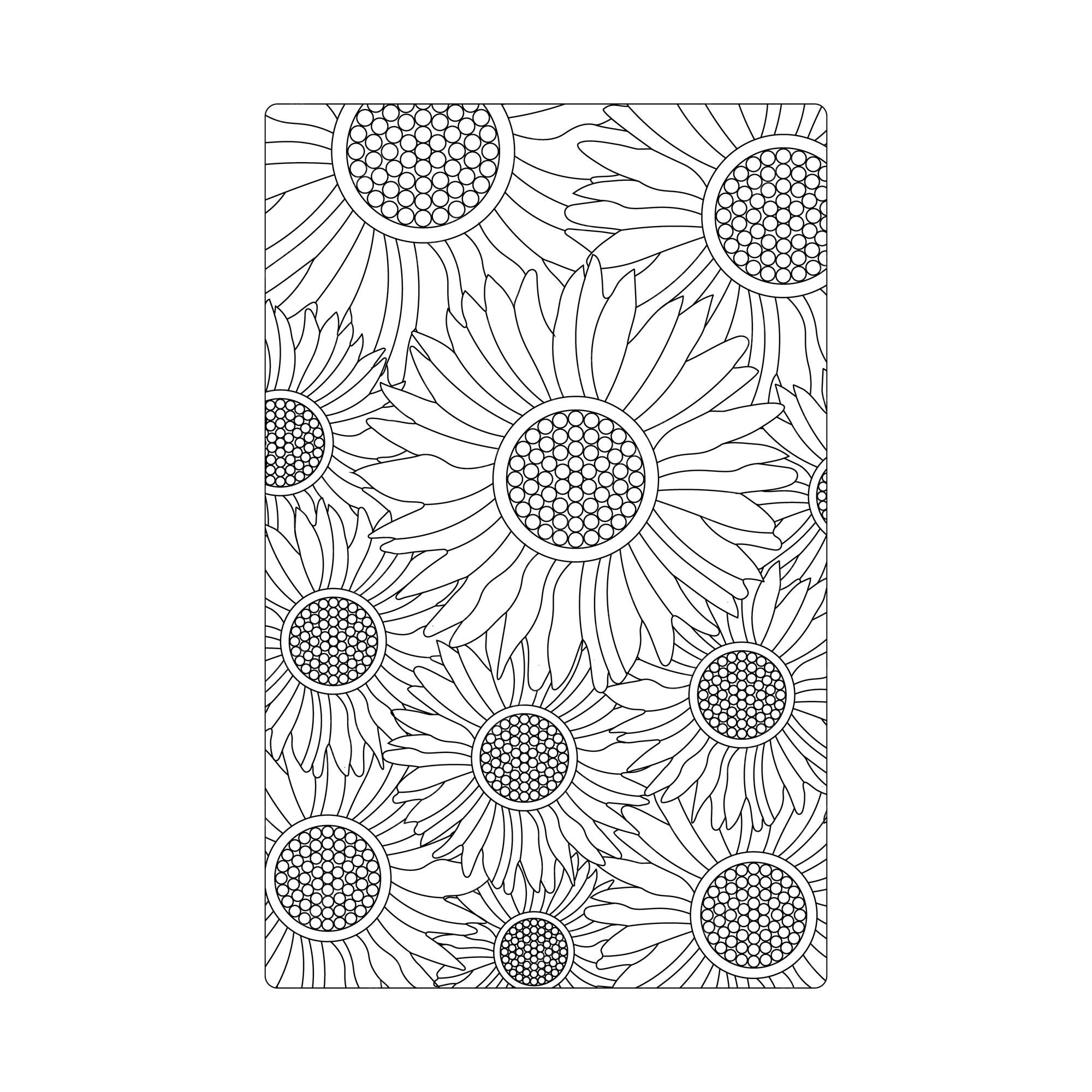 Premium vector sunflower coloring page of book with line art flower sketch vector illustration