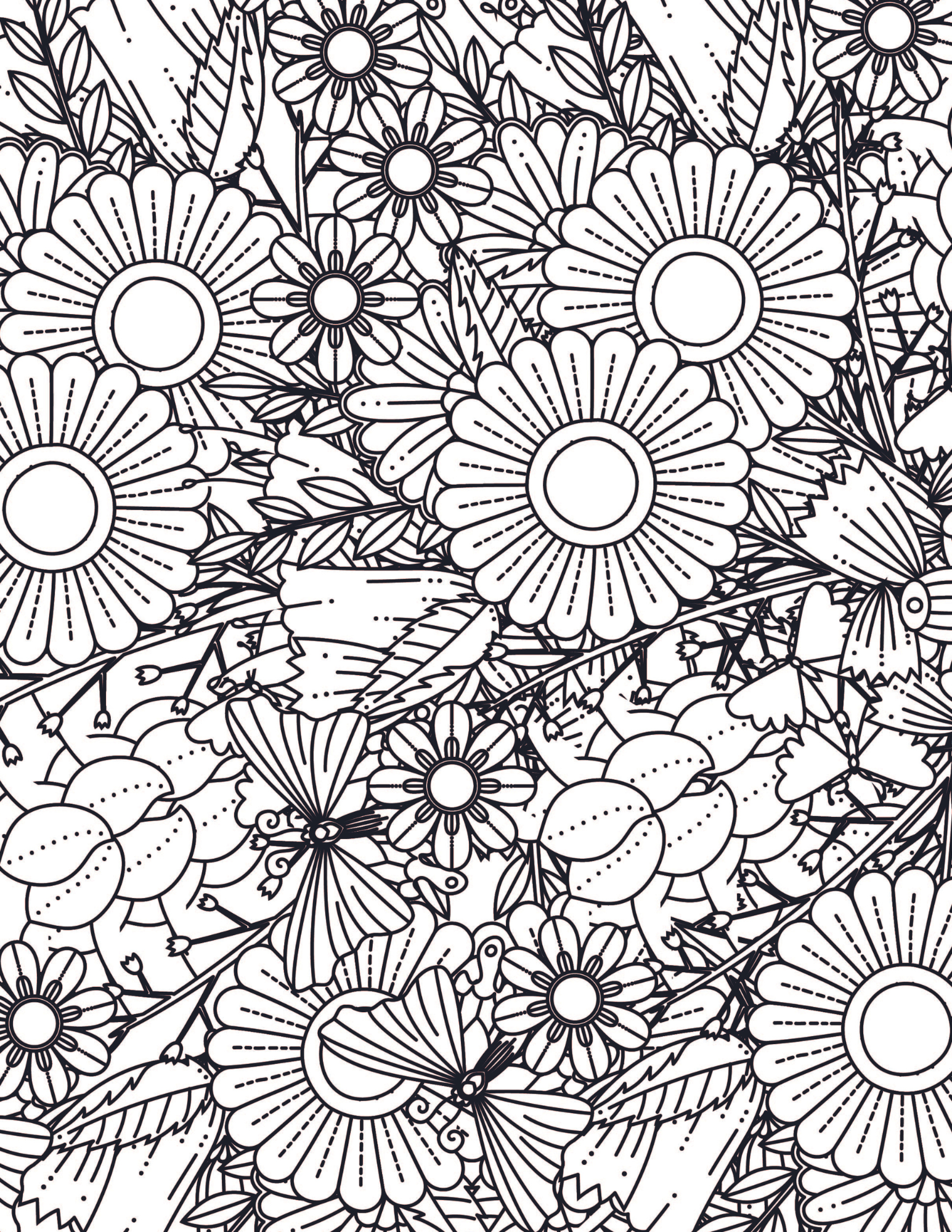 Free sunflower coloring pages for adults and kids