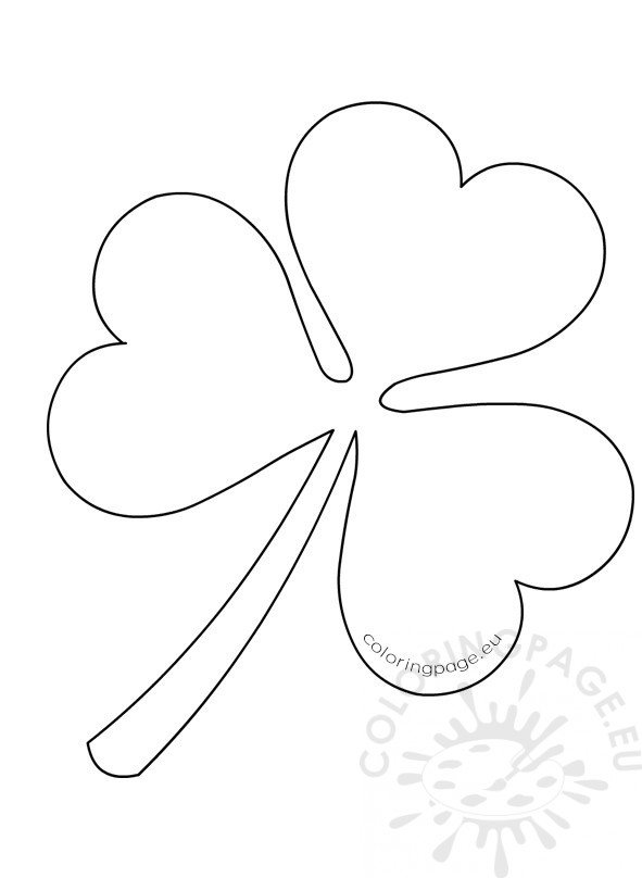 Three leaf clover pattern coloring page