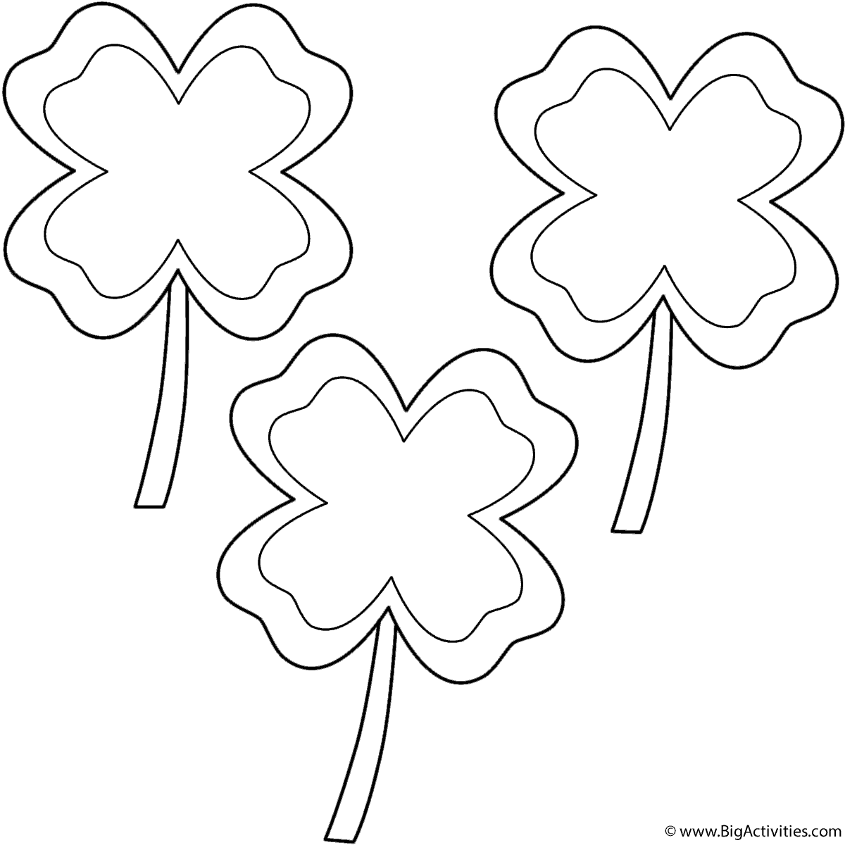 Four leaf clovers with border clovers