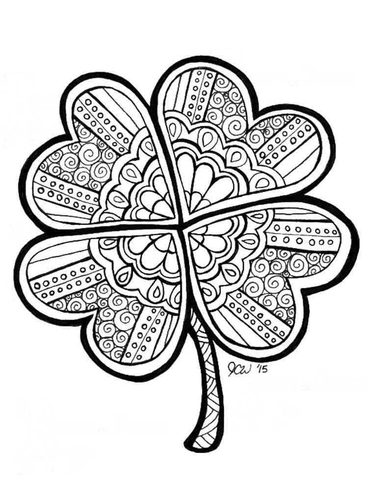 Clover coloring pages for adults