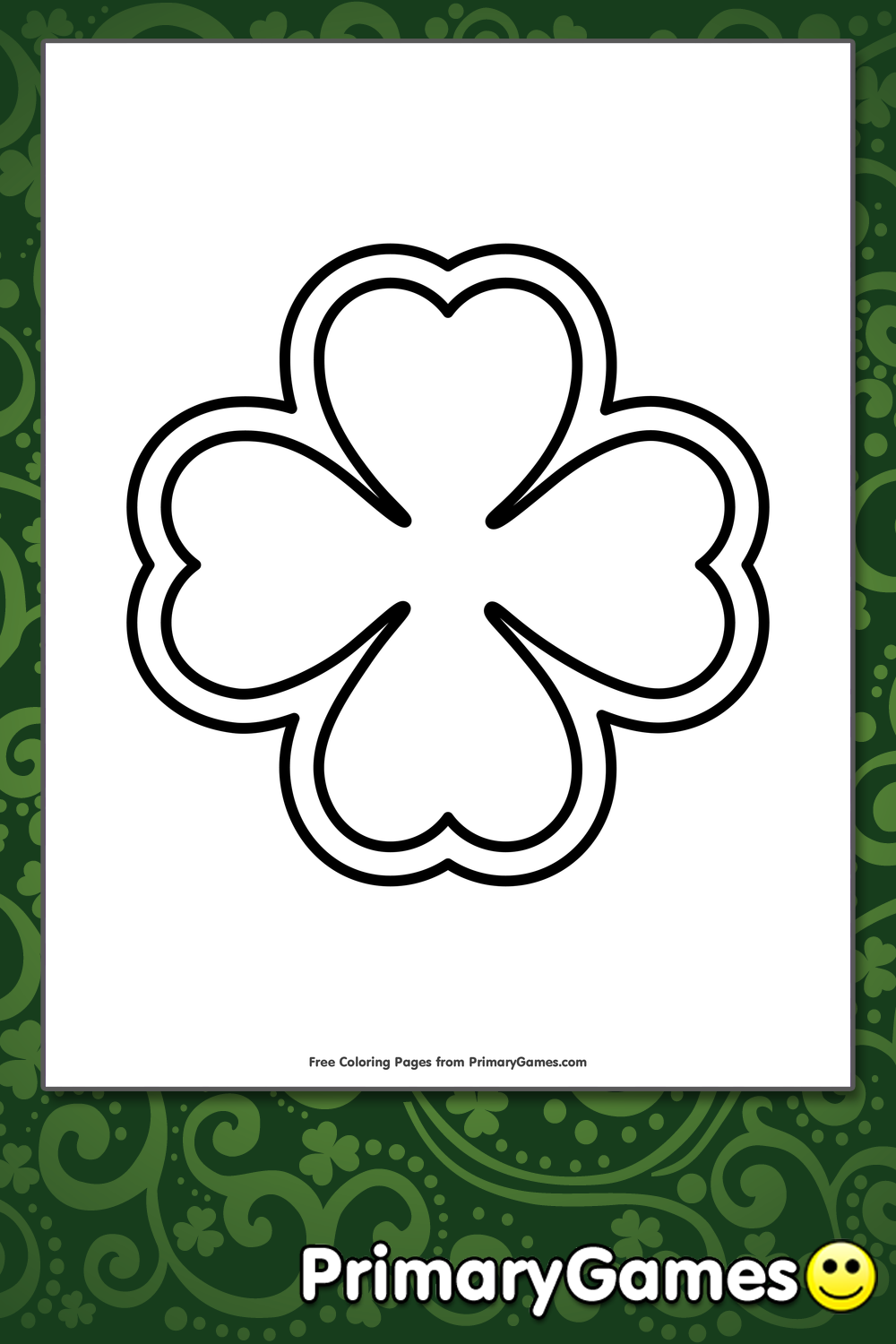 Four leaf clover coloring page â free printable pdf from