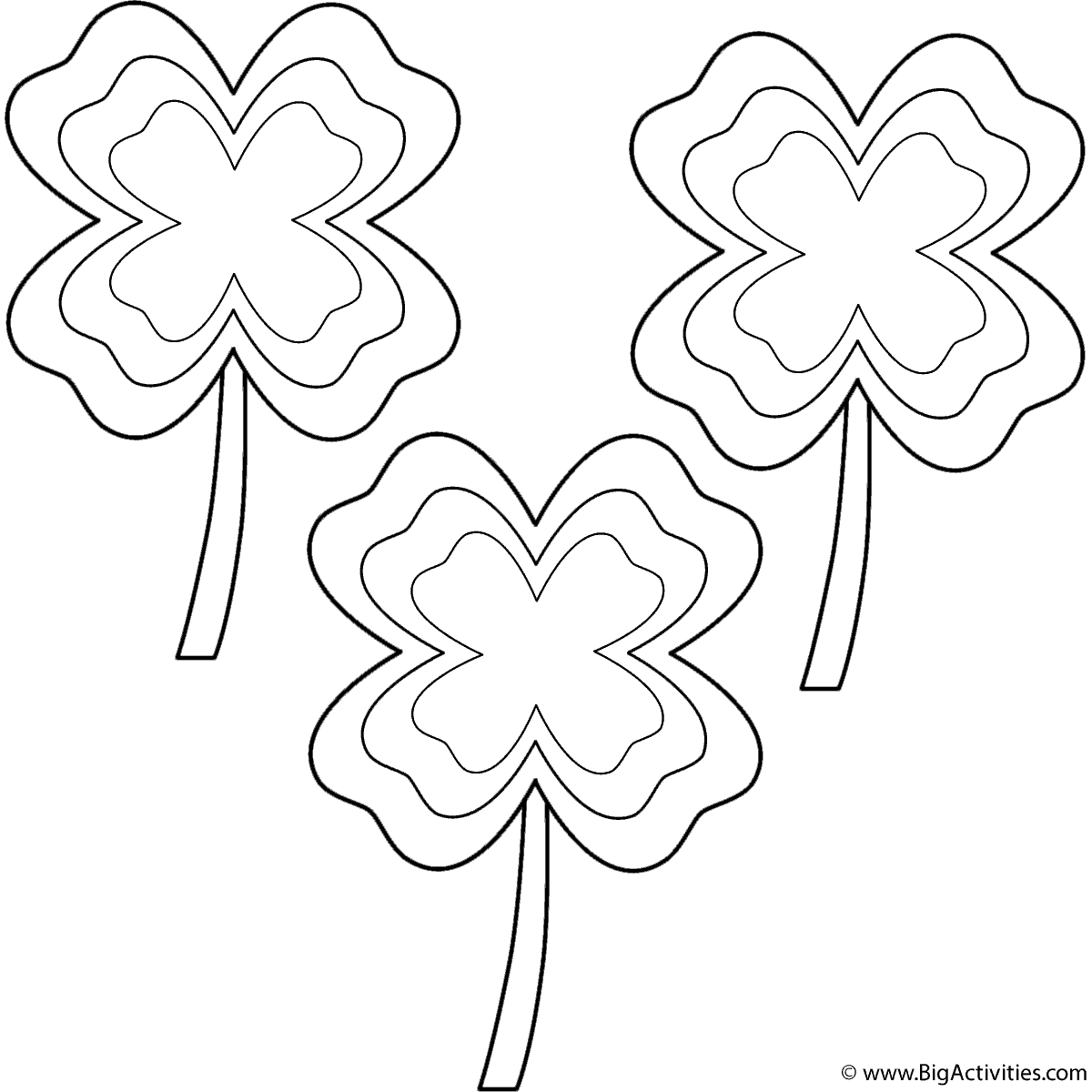 Four leaf clovers with multi