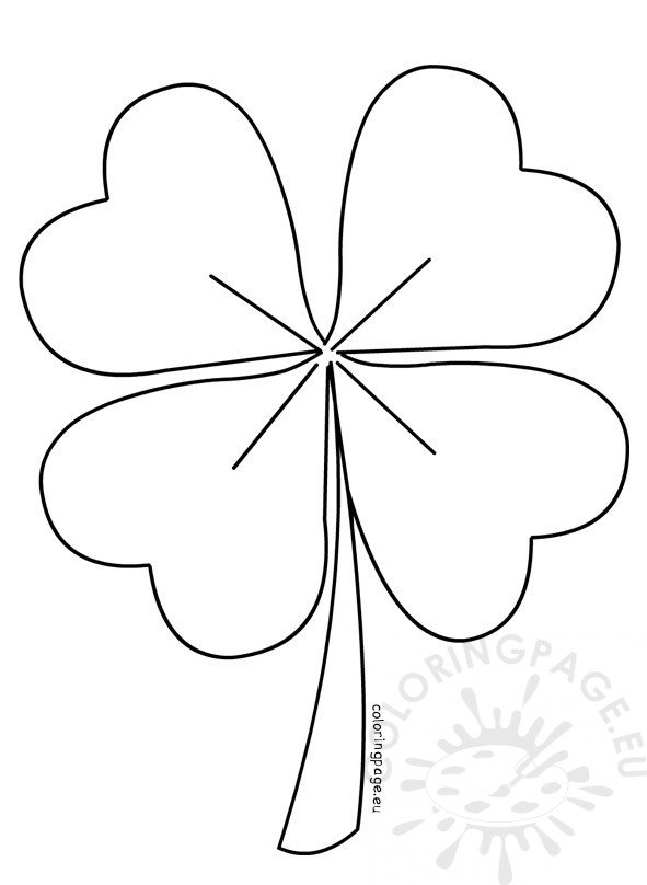 Four leaf clover vector coloring page