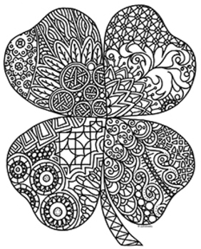 Four leaf clover coloring page tpt