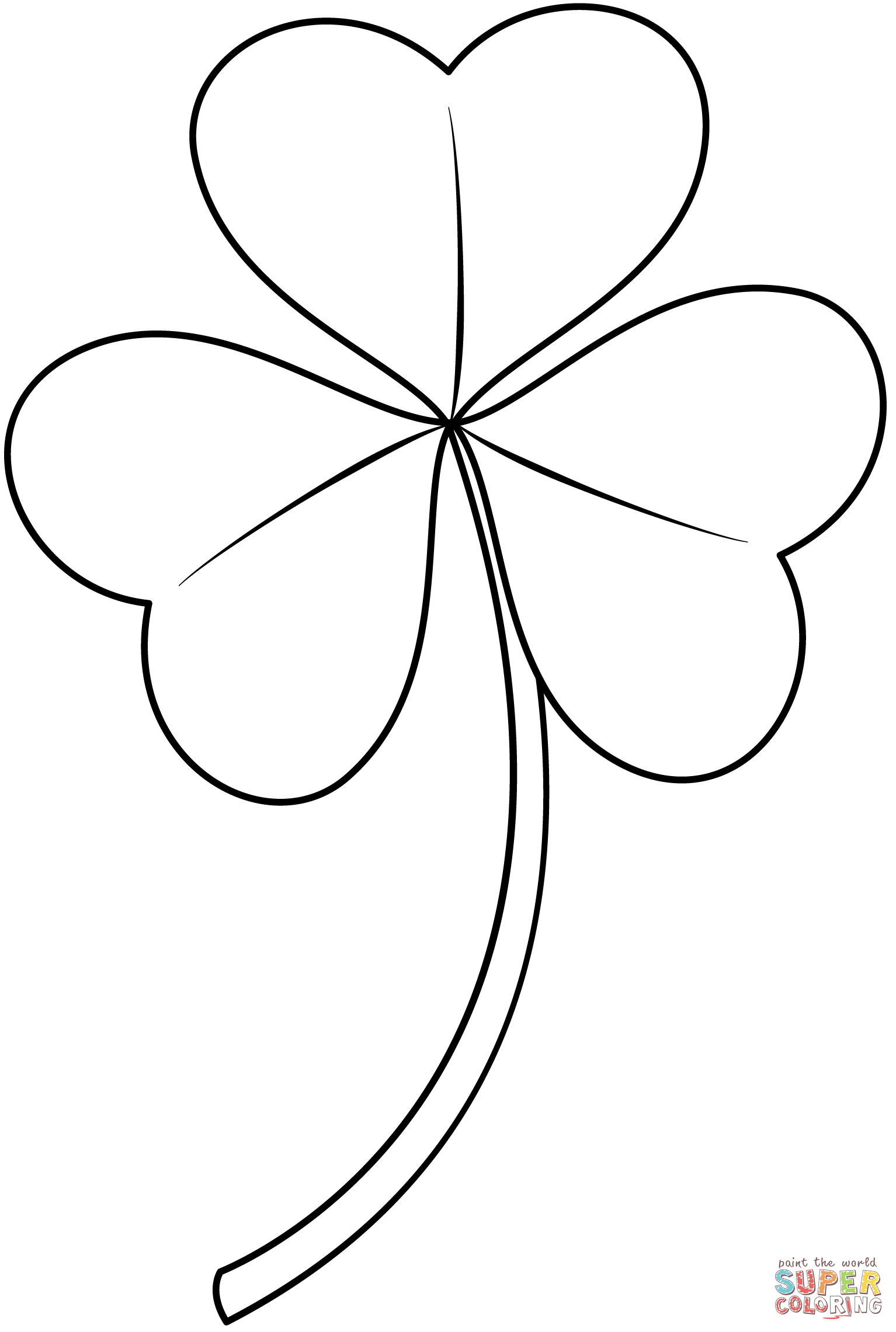 Three leaf shamrock coloring page free printable coloring pages
