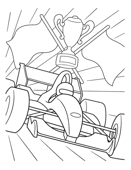 Formula racecar coloring page