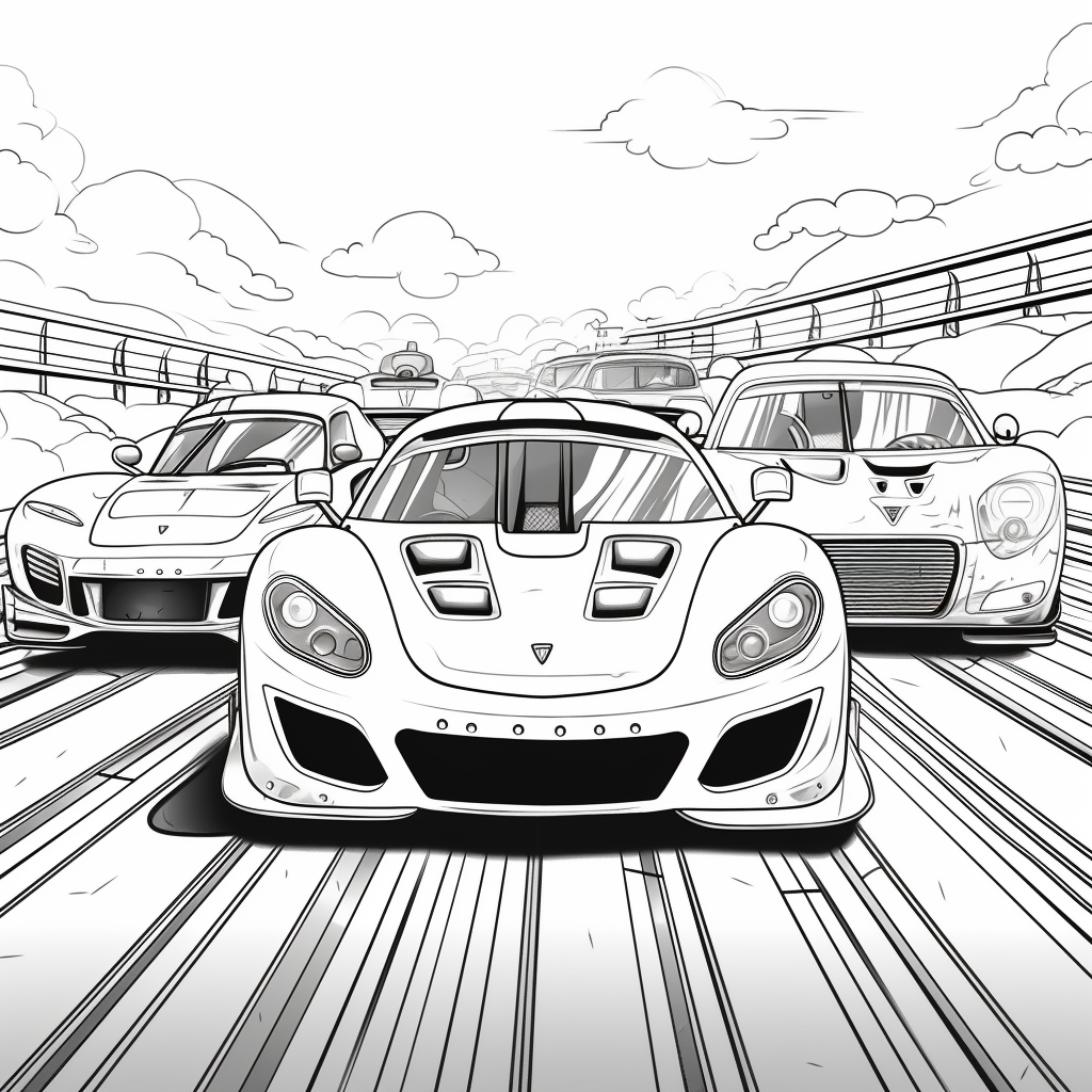 Printable race cars coloring pages
