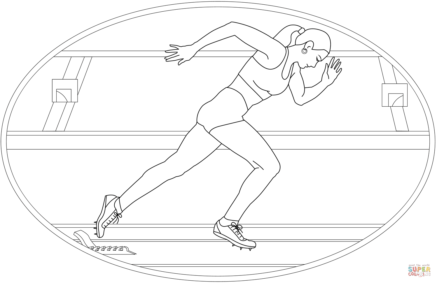 Track and field coloring page free printable coloring pages