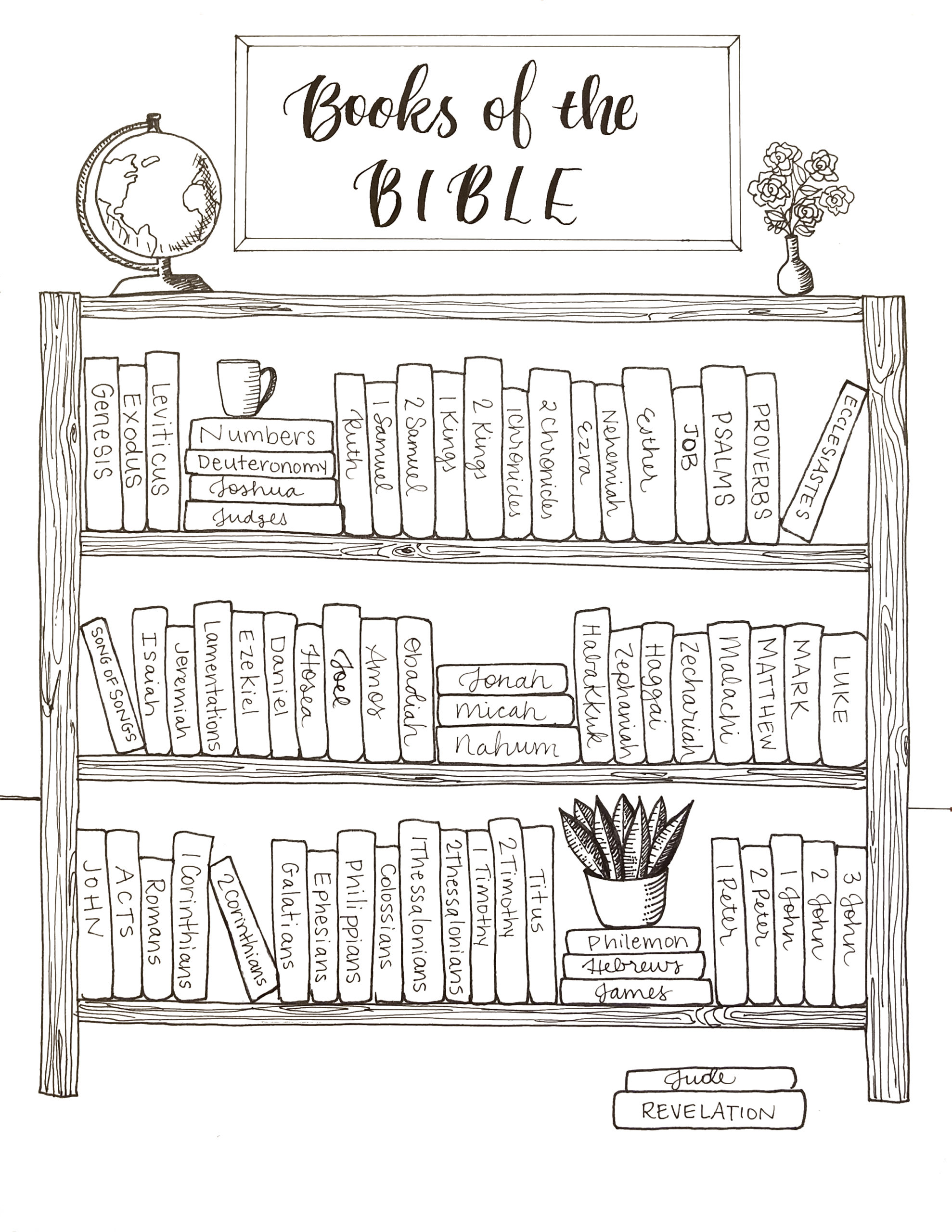 Books of the bible printable coloring tracker