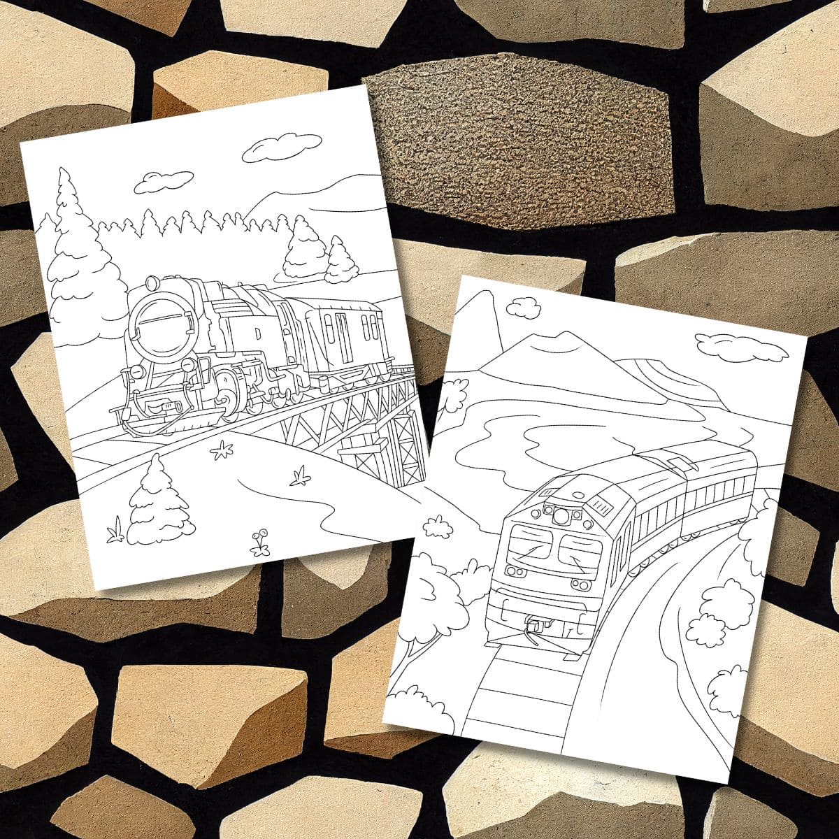 Free printable train coloring pages for kids adults