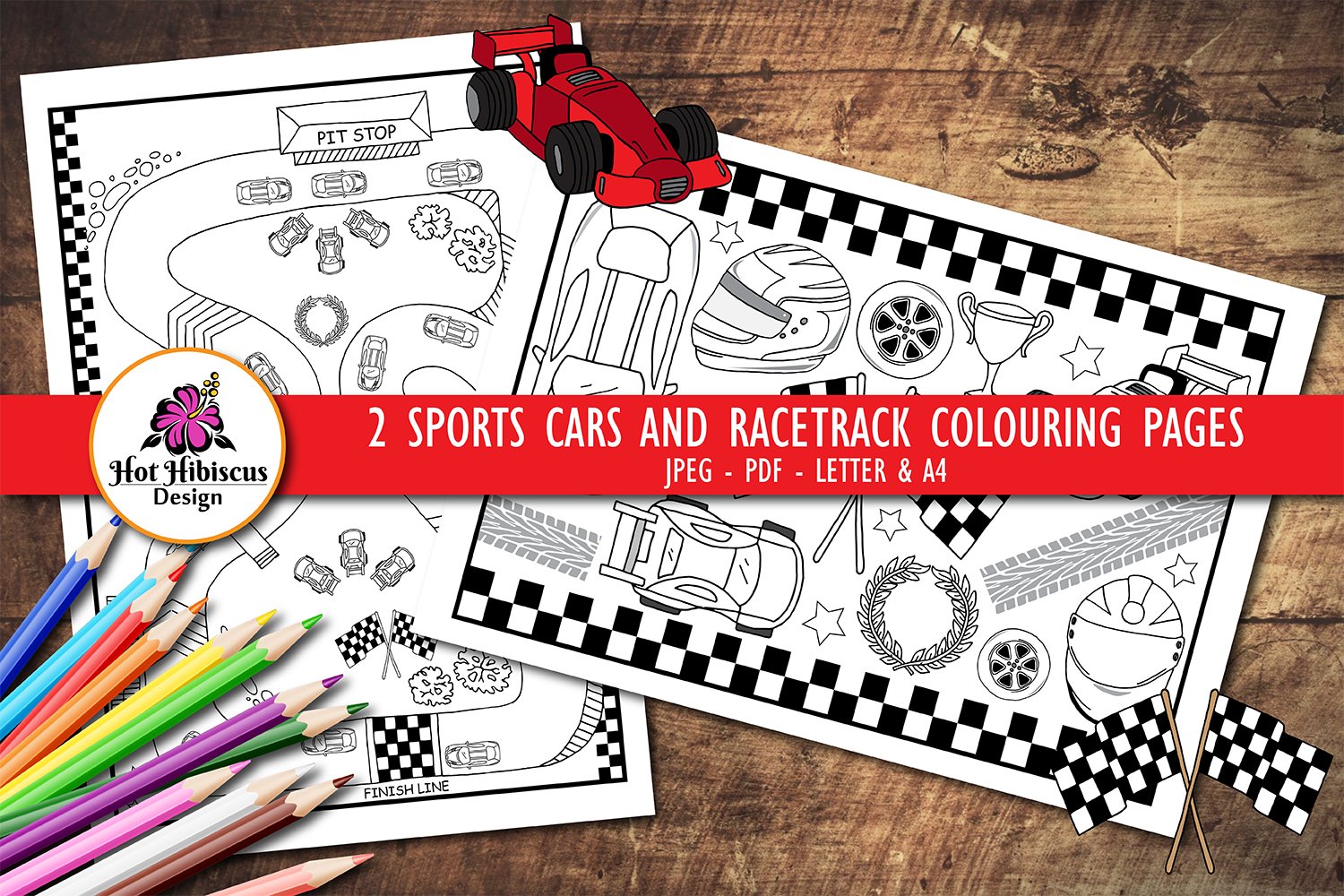 Racing cars racetrack motorsport printable colouring pages