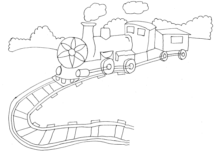 Train printable coloring page for kids