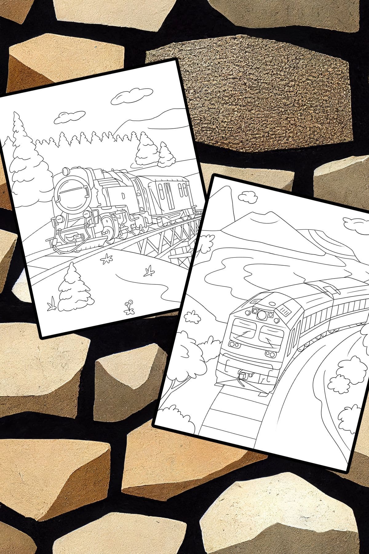 Free printable train coloring pages for kids adults