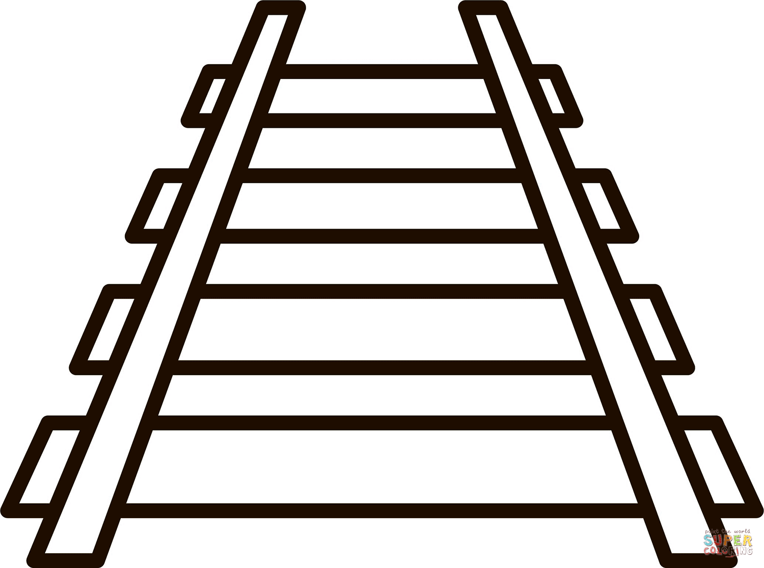 Train track coloring page free printable coloring pages